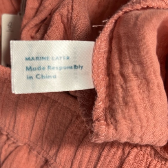 Marine Layer Pants Paula Easy Tapered Gauzy Cotton Pant in Rosette Pink Sz M NWT - Picture 16 of 16